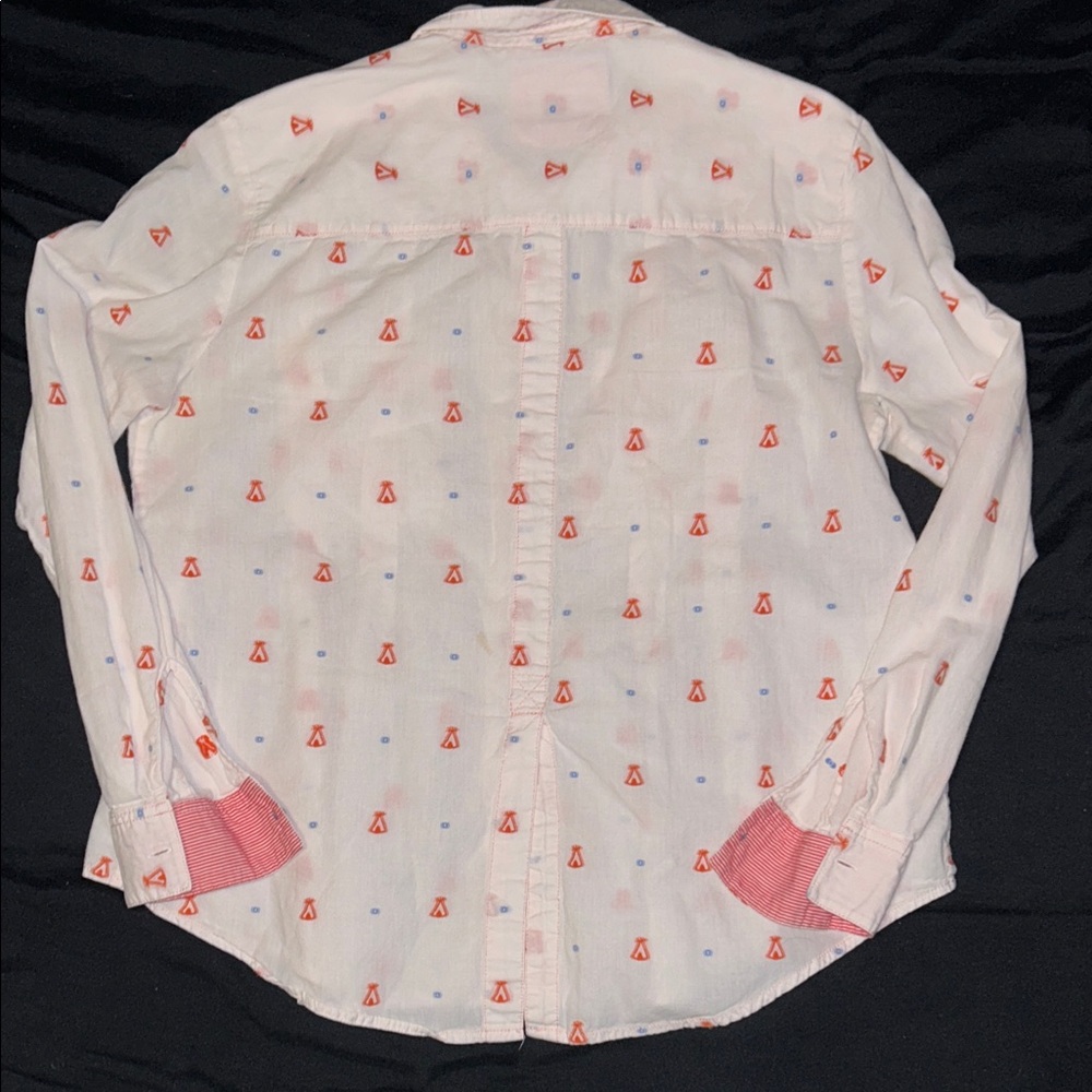 Maeve x Anthropologie Camping Button Up Cotton Shirt with Tent Design Women’s 2 - Picture 4 of 5